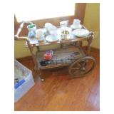 tea cart & all cups & saucers