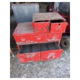 red metal cabinet