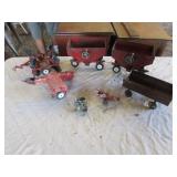 all toy farm wagons,disc & items