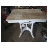 painted white antique lamp table