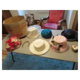 vintage ladies hats & box