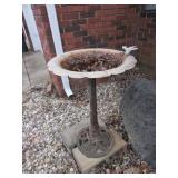 metal birdbath