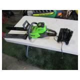 greenworks cordless chainsaw w/battery & charger