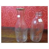 2 milk bottles incl; riggins muncie,In