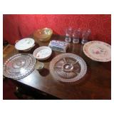 pioneer glasses,cake stand,plates & glassware