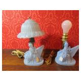 2 glass vanity lamps