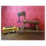 nyliny toy schoolbus & wood horse