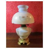 antique electrified hand painted lamp