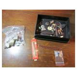 box w/costume jewelry & items