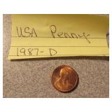 1987-D lincoln 1 cent