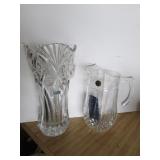 crystal vase & pitcher