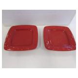 2 longaberger red plates