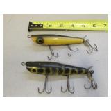 2- 3 hook wooden fishing lures