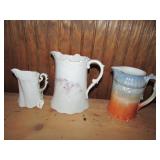 3 porcelain pitchers