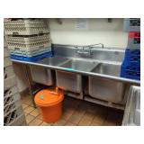 stainless steel Advance 3 bay sink with left and