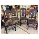 4 Antique Oak Chairs