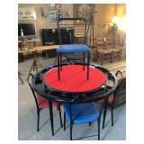 Plastic Top Poker Table & Metal Chairs