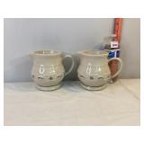 Longaberger Pottery Pitchers, Green