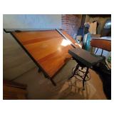 Wooden Drafting Table and chair