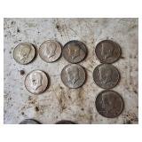 Pennies, Nickels, Silver Coins, Badges