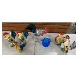 3 Rooster Salt/Pepper Shakers, 2 Roosters,