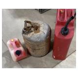 2 Vintage Gas Cans, 1 Small Gas Can