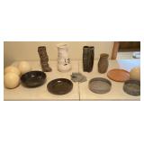 4 Ceramic Eggs, 4 Vases, 5 Plates