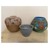 3 Handmade Pottery Vases