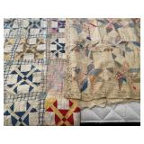 2 Very Worn Handmade Quilts