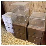 3 Plastic Stackable Storage Containers, 3 Cabinets