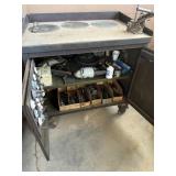 Metal Cabinet on Casters & Contents