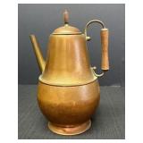 Mid Century Copper Tea pot w/warming base