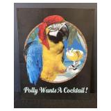 Polly Wants A Cocktail tin sign