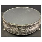 Studio silversmiths silver plated footed mirror