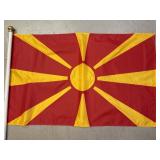 Macedonia 3x5 Nylon Flag w/ 6ï¿½ wood pole