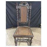 Antique carved walnut & cane Chair