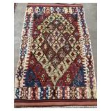 Antique oriental rug, 89in x 56in