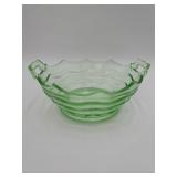 Uranium Depression Glass Fruit Bowl