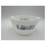 Currier & Ives Milk Glass Mixing Bowl,