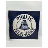 Bell System Public Telephone Porcelain Wall Sign