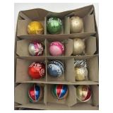 (9) Hand Stenciled Glass Ornaments