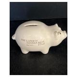 Laporte Savings Bank porcelain piggy bank