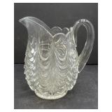 Heavy Glass Drape Pitcher- 9in tall