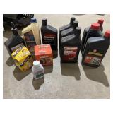 Variety of oils & 2 filters.  Hydraulic jack, air