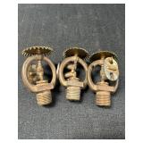 (3) Brass Fire Sprinkler Heads