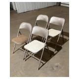 4 Samsonite folding metal chairs with seat