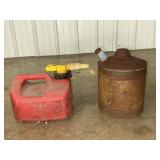 Metal fuel can & plastic gas container