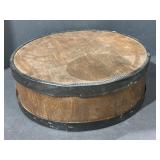 Vtg Wooden Cheese Wheel Box