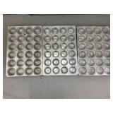 (3) Aluminum Muffin Pans - 14in X 21in