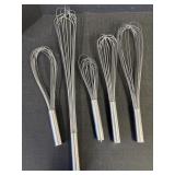 Stainless steel Whisks - 23in, 17in, 15in, 12in